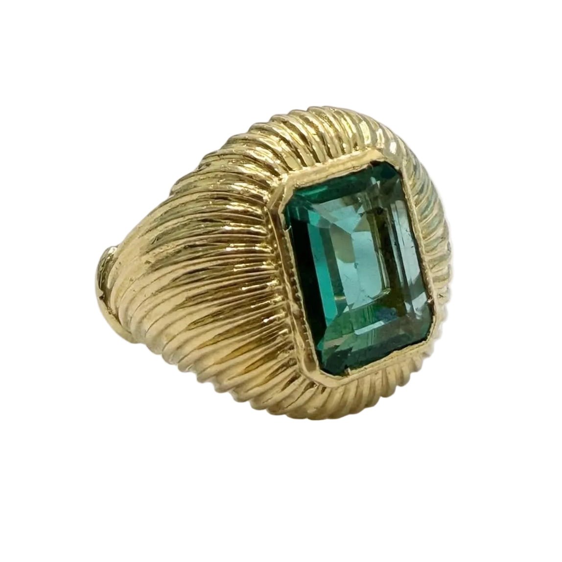 Bague Dôme en or jaune et émeraude - Castafiore