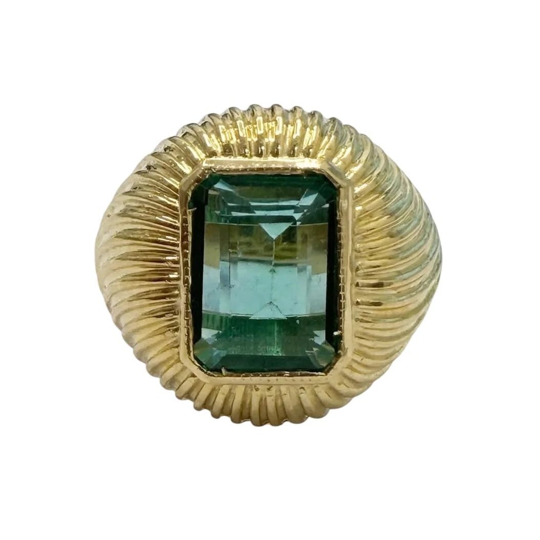 Bague Dôme en or jaune et émeraude - Castafiore