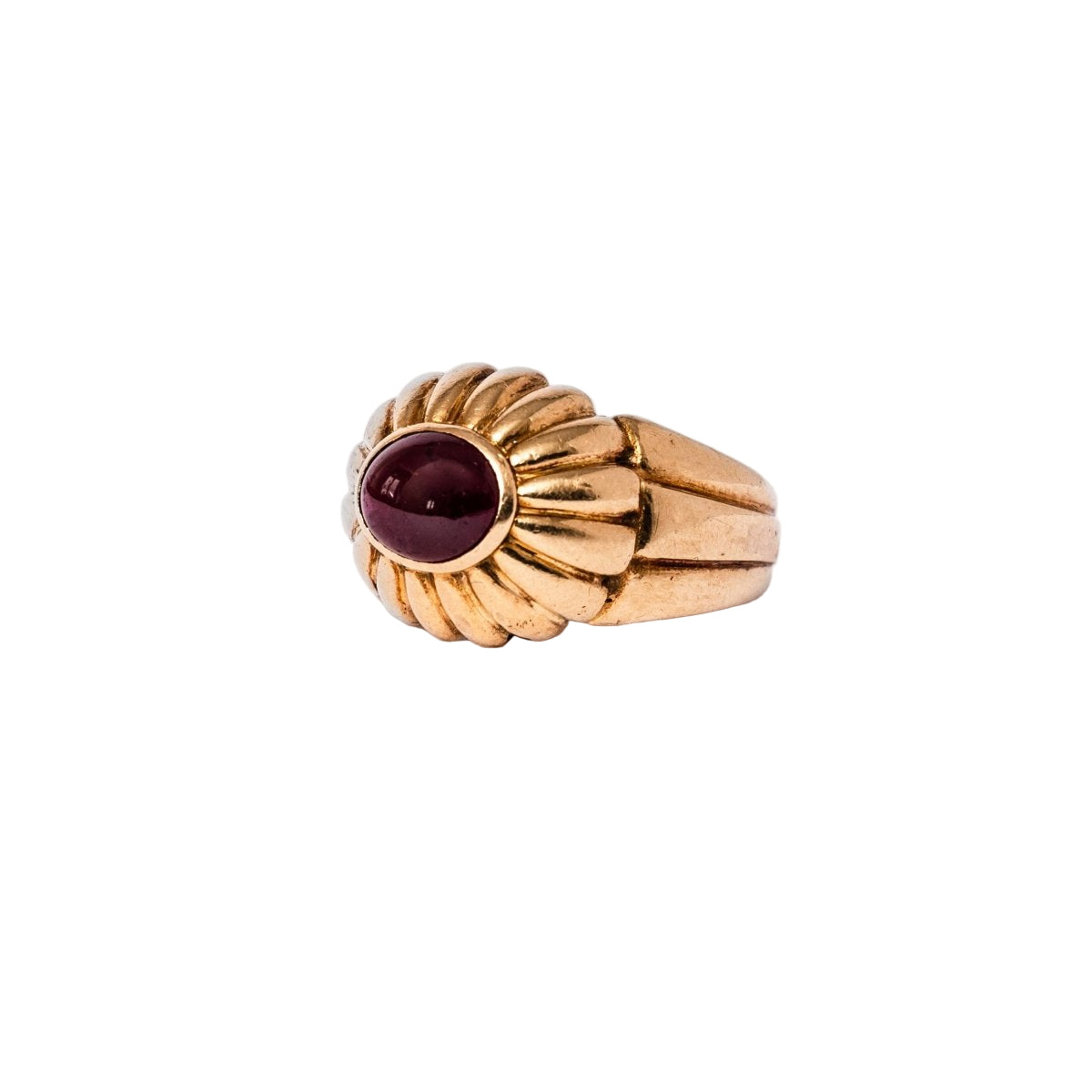 Bague Dôme en or jaune et grenat - Castafiore