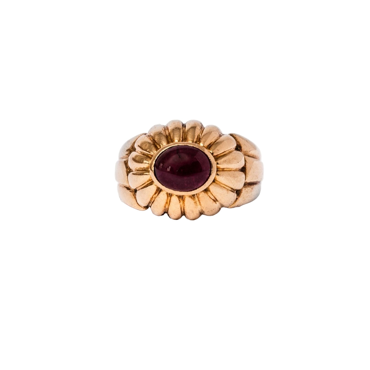 Bague Dôme en or jaune et grenat - Castafiore