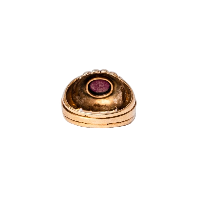 Bague Dôme en or jaune et grenat - Castafiore