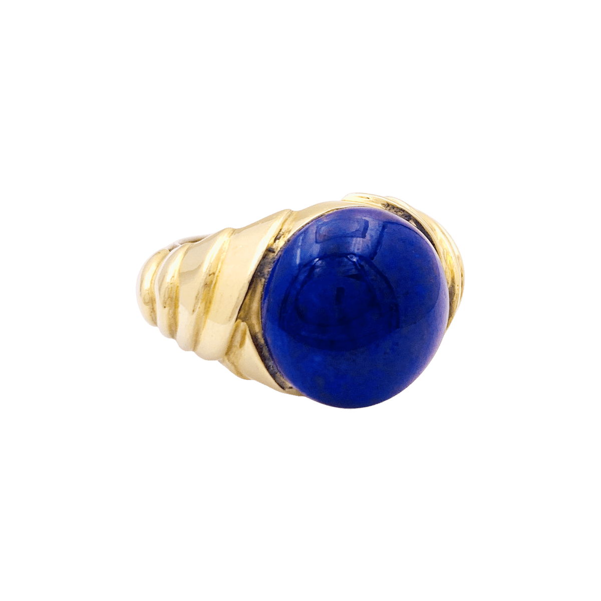 Bague Dôme en or jaune et lapis - lazuli - Castafiore