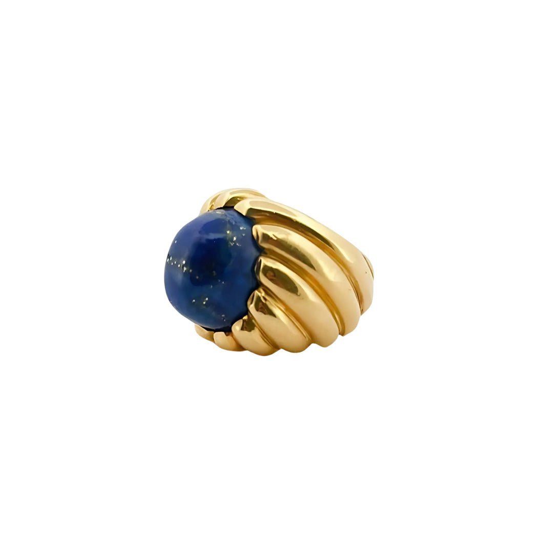 Bague Dôme en or jaune et lapis lazuli - Castafiore