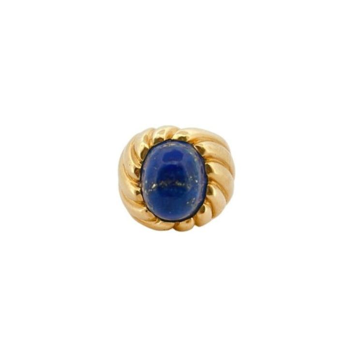 Bague Dôme en or jaune et lapis lazuli - Castafiore