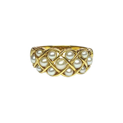 Bague Dôme en or jaune et perles - Castafiore