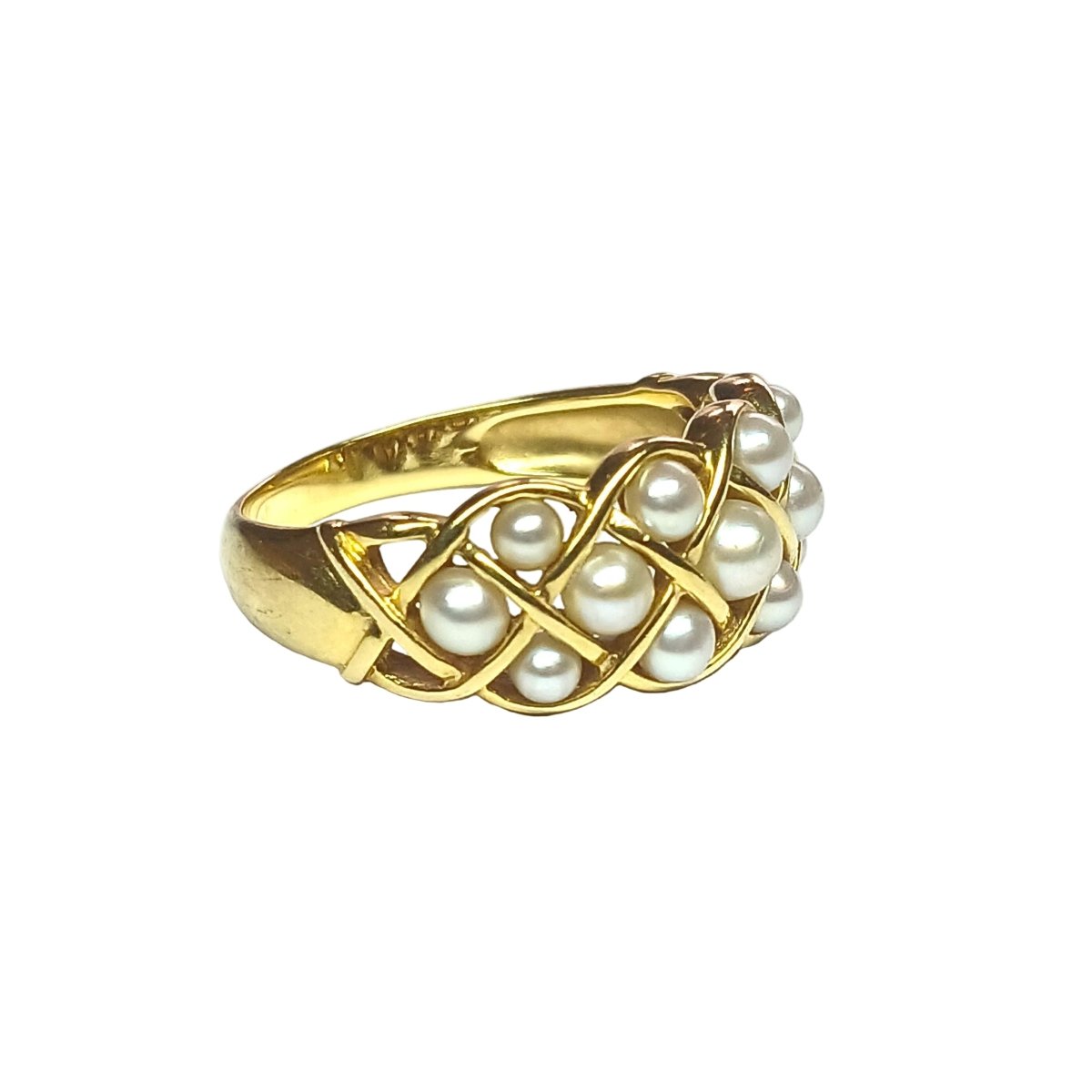 Bague Dôme en or jaune et perles - Castafiore