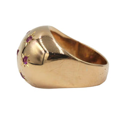 Bague Dôme en or jaune et rubis - Castafiore