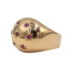 Bague Dôme en or jaune et rubis - Castafiore