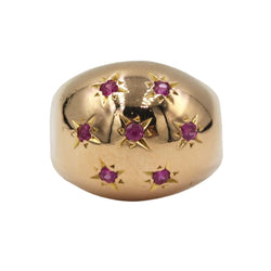Bague Dôme en or jaune et rubis - Castafiore