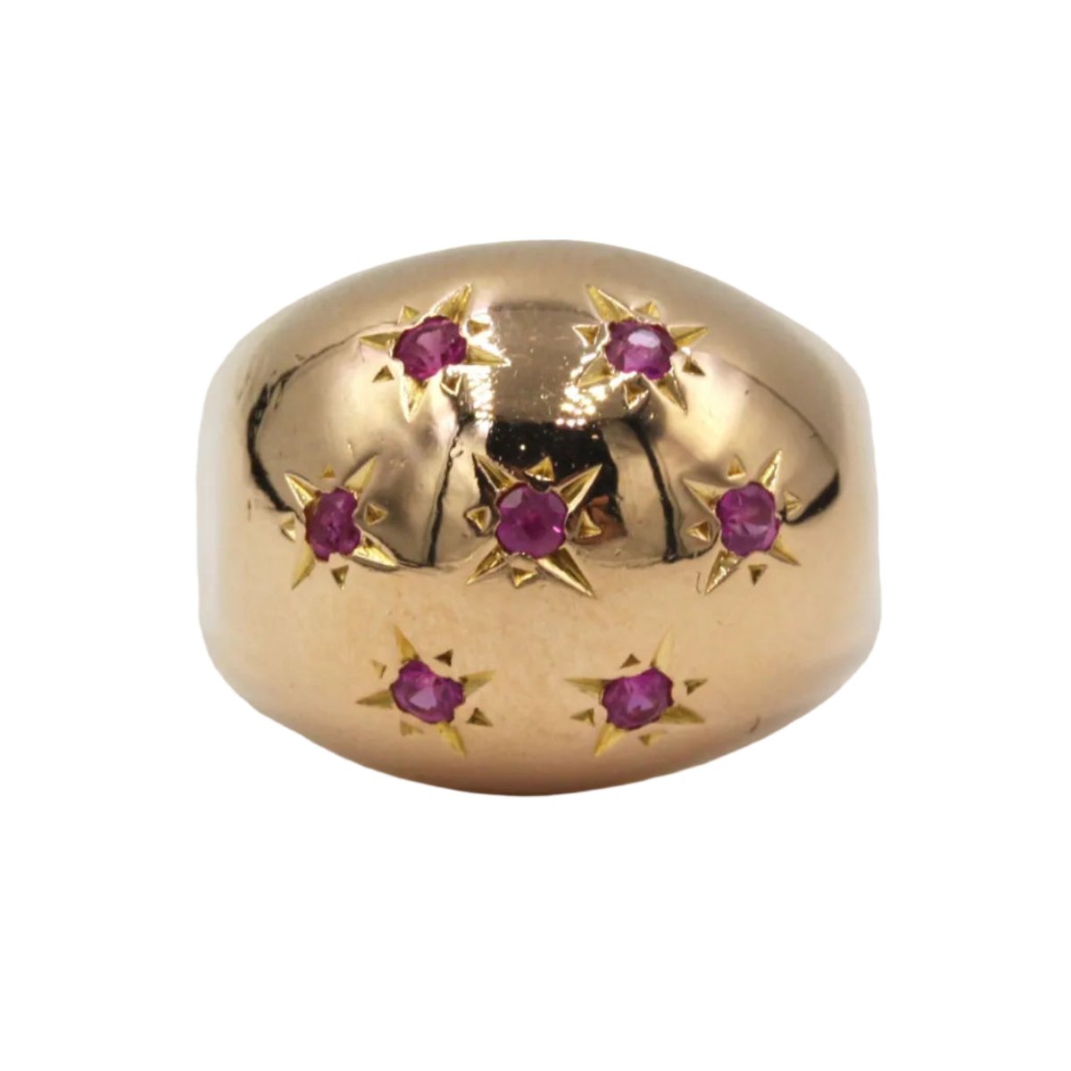 Bague Dôme en or jaune et rubis - Castafiore