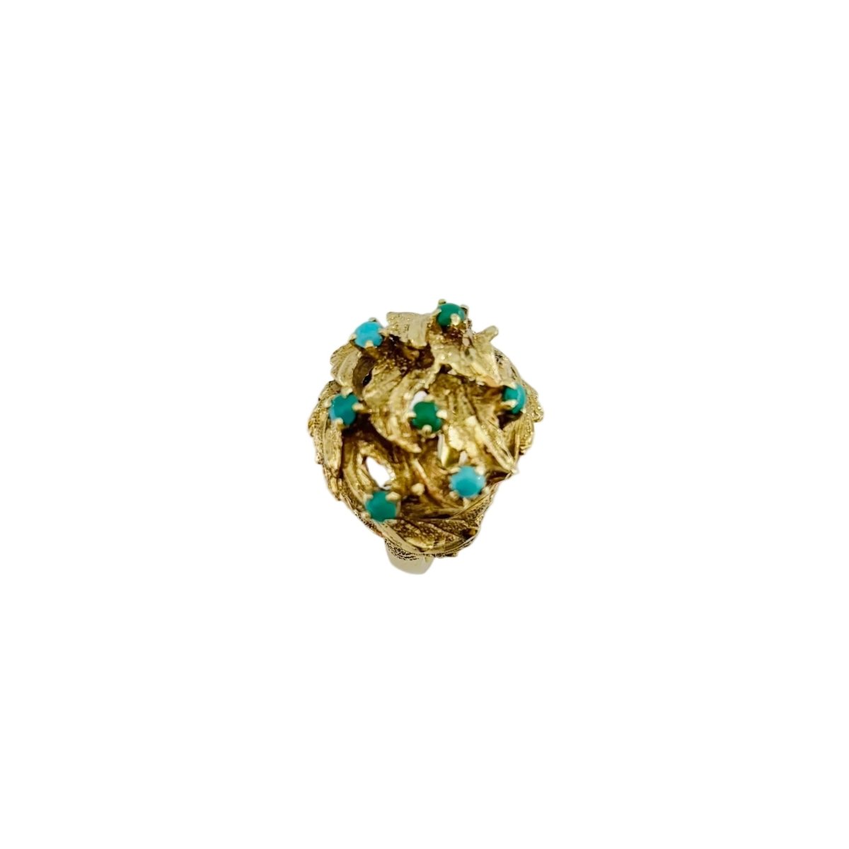 Bague Dôme en or jaune et turquoise - Castafiore