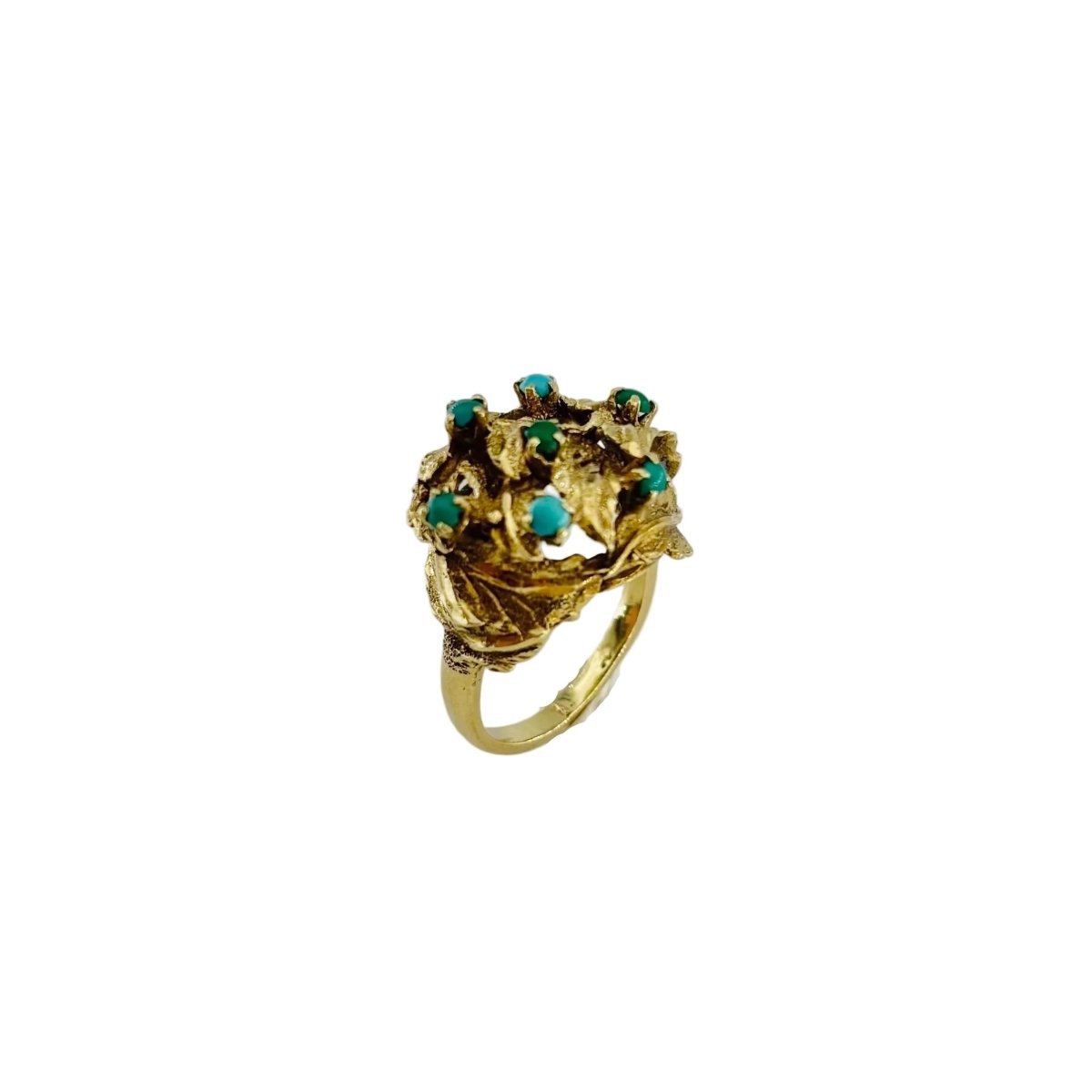 Bague Dôme en or jaune et turquoise - Castafiore
