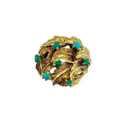 Bague Dôme en or jaune et turquoise - Castafiore