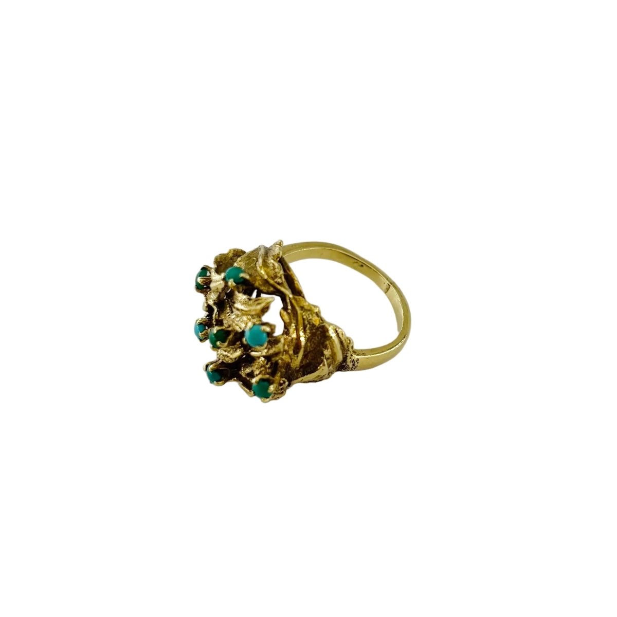 Bague Dôme en or jaune et turquoise - Castafiore