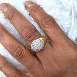 Bague Dôme en or jaune, or blanc et diamants - Castafiore