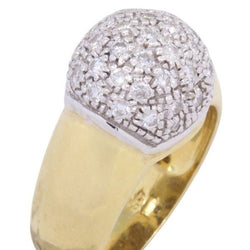 Bague Dôme en or jaune, or blanc et diamants - Castafiore