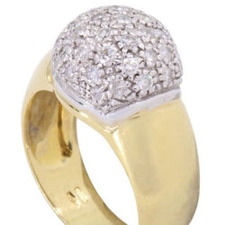 Bague Dôme en or jaune, or blanc et diamants - Castafiore