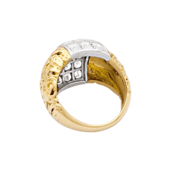 Bague Dôme en or jaune, or blanc et diamants - Castafiore