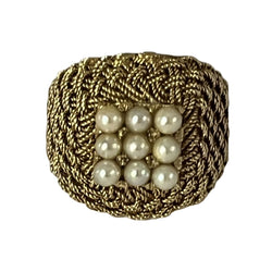 Bague Dôme en or jaune perles - Castafiore