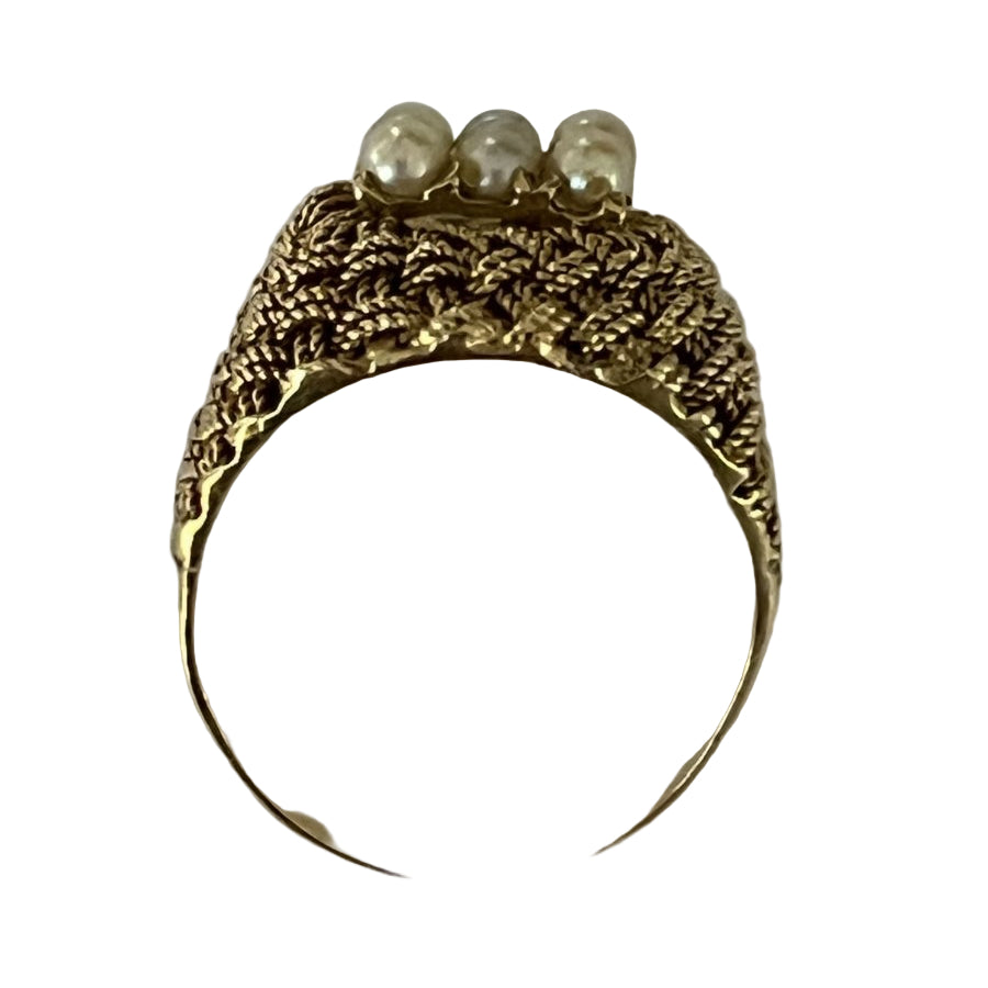 Bague Dôme en or jaune perles - Castafiore