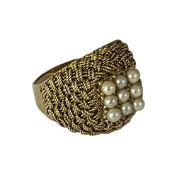 Bague Dôme en or jaune perles - Castafiore