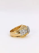 Bague dome en or jaune, platine et diamant 1 carat - Castafiore