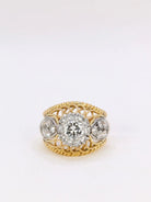 Bague dome en or jaune, platine et diamant 1 carat - Castafiore