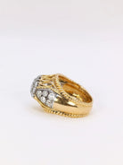 Bague dome en or jaune, platine et diamant 1 carat - Castafiore