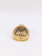 Bague dome en or jaune, platine et diamant 1 carat - Castafiore