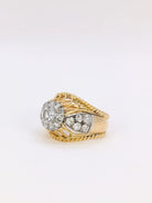 Bague dome en or jaune, platine et diamant 1 carat - Castafiore