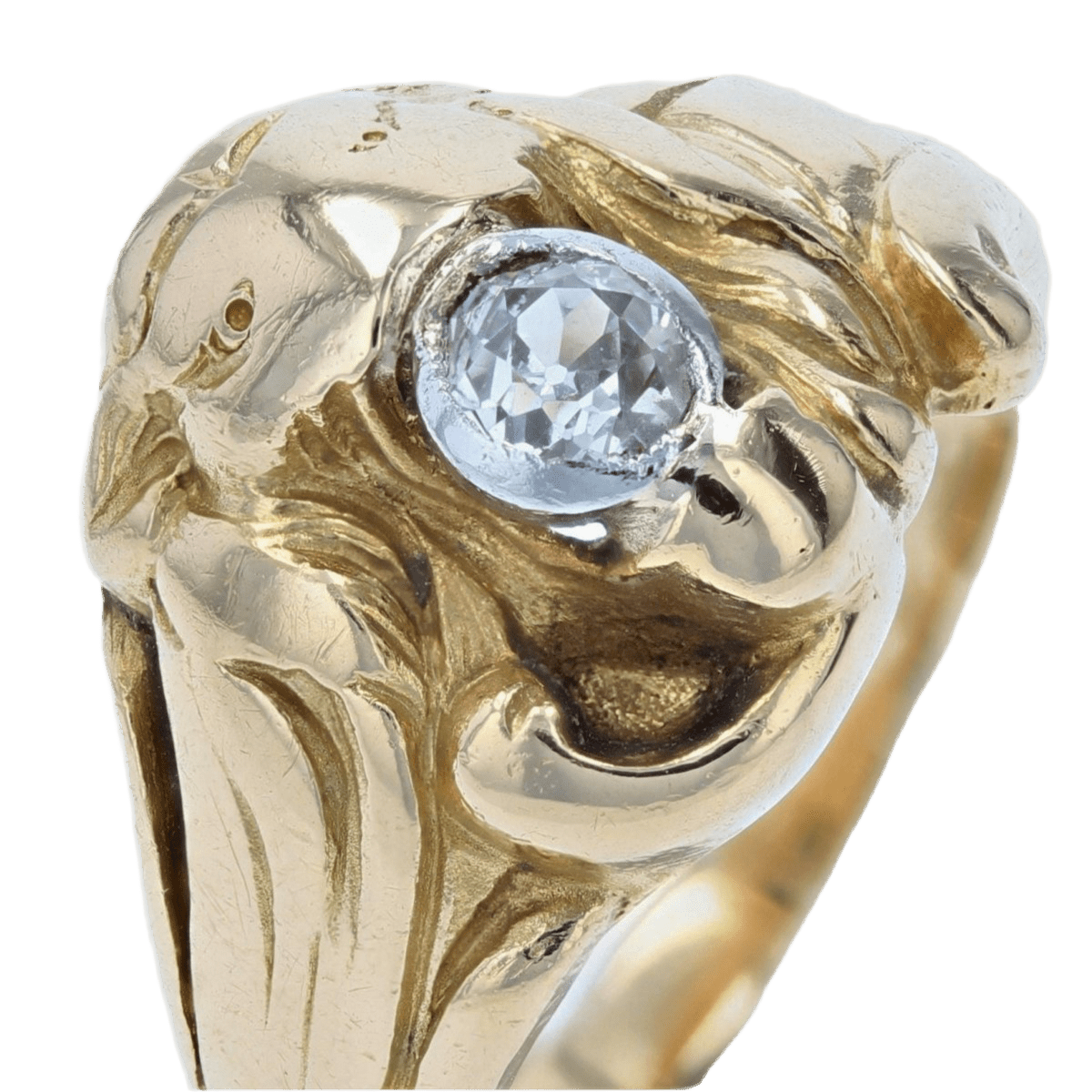 Bague Dôme en or jaune, platine et diamant - Castafiore