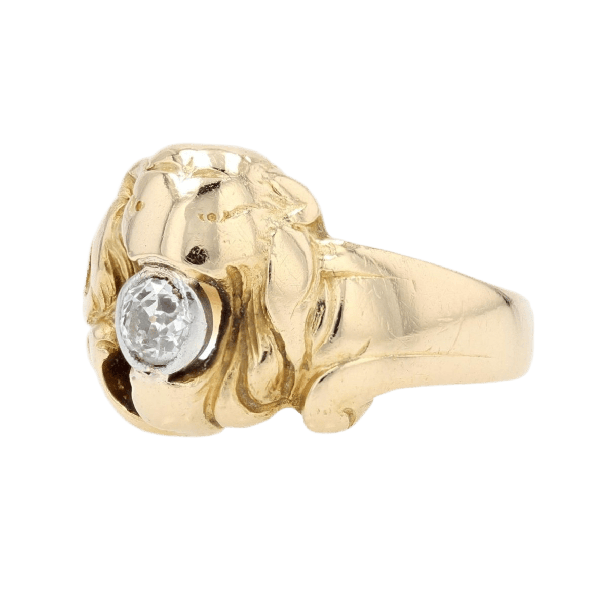 Bague Dôme en or jaune, platine et diamant - Castafiore