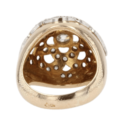 Bague Dôme en or jaune, platine et diamants - Castafiore