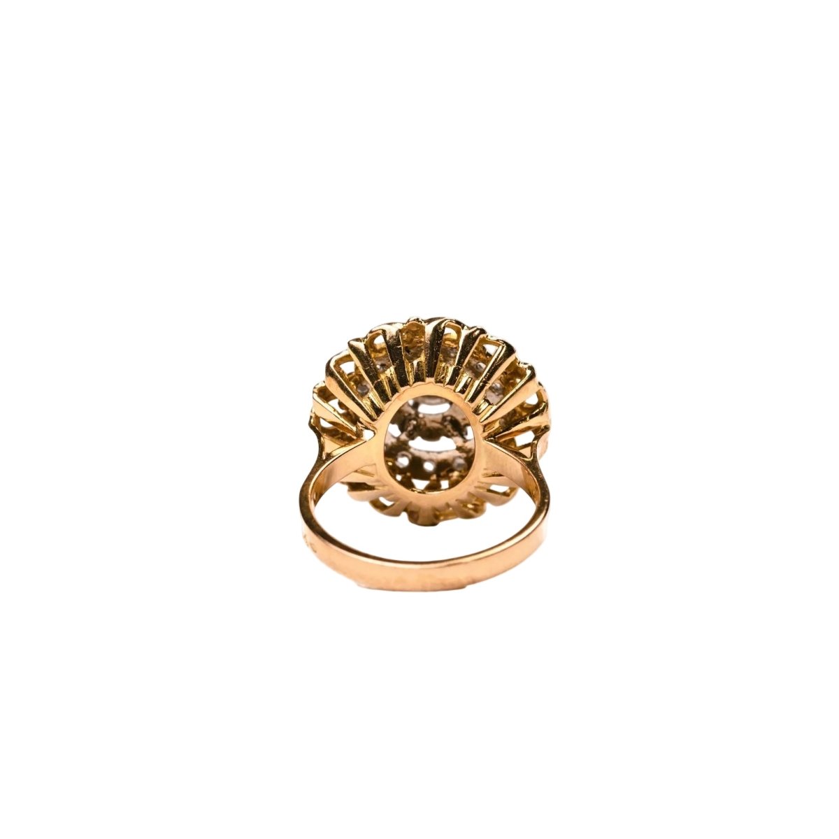 Bague Dôme en or jaune, platine et diamants - Castafiore