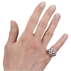 Bague Dôme en or jaune, platine et diamants - Castafiore