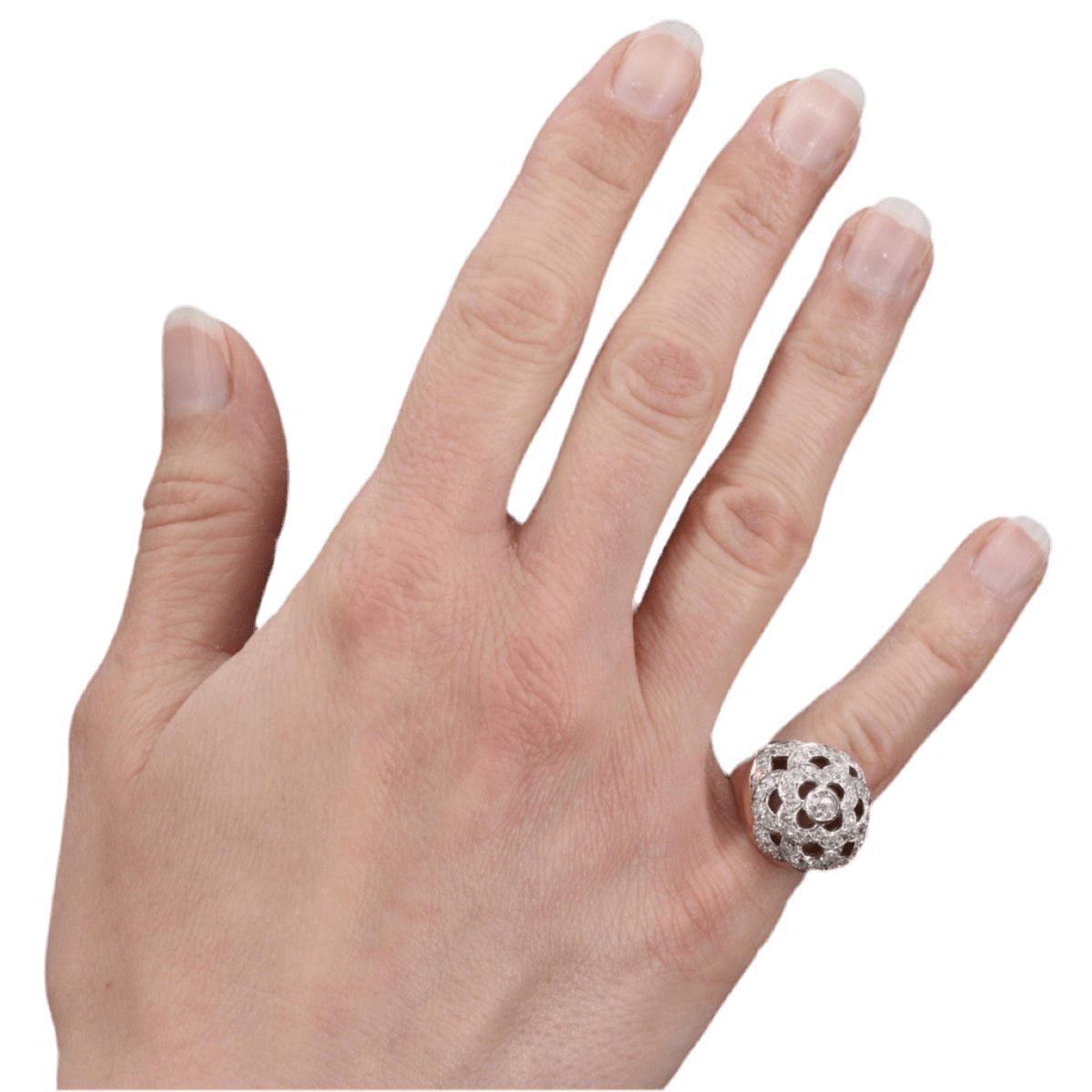 Bague Dôme en or jaune, platine et diamants - Castafiore