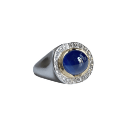 Bague Dôme en or jaune, platine, saphir - Castafiore