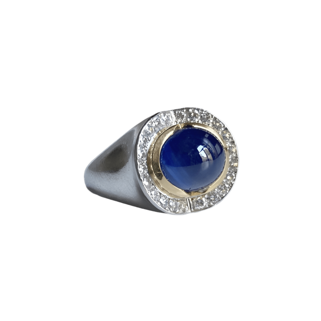 Bague Dôme en or jaune, platine, saphir - Castafiore