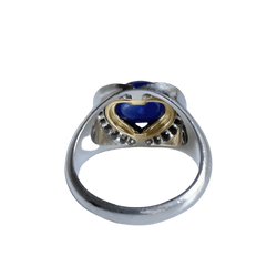 Bague Dôme en or jaune, platine, saphir - Castafiore