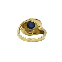 Bague Dôme en or jaune, saphir et diamants - Castafiore