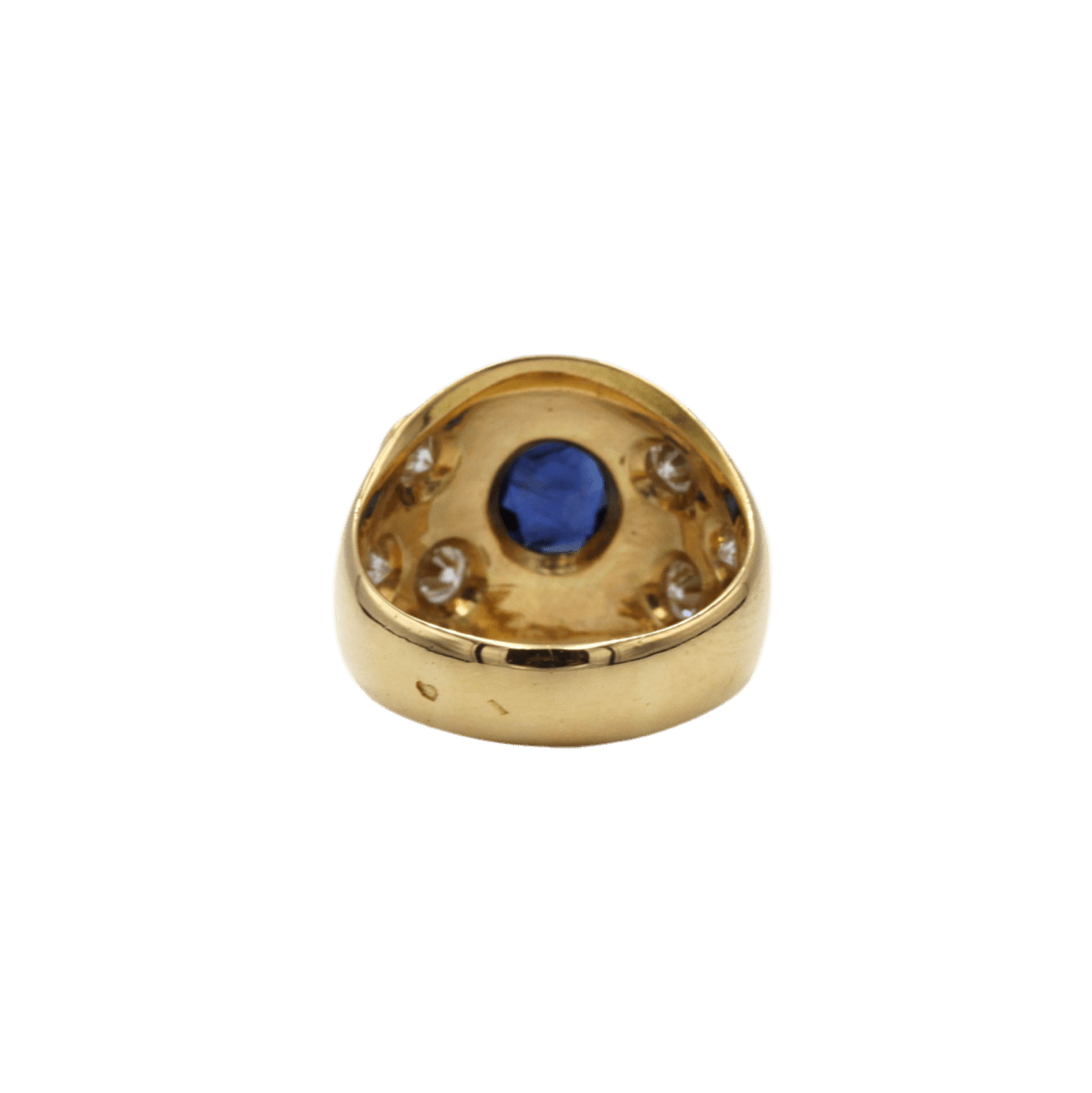 Bague Dôme en or jaune, saphir et diamants - Castafiore