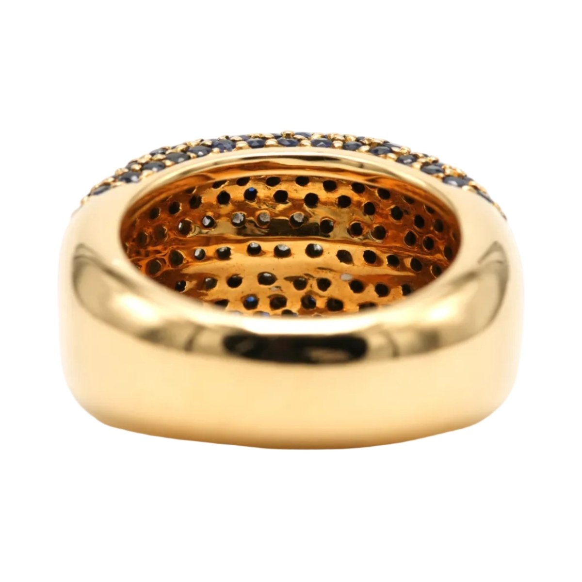 Bague Dôme en or jaune, saphirs et diamants - Castafiore