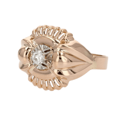 Bague Dôme en or rose et diamant - Castafiore