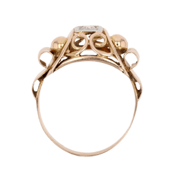 Bague Dôme en or rose et diamant - Castafiore