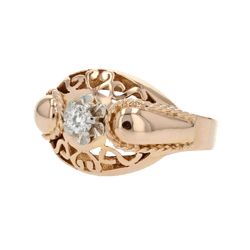 Bague Dôme en or rose et diamant - Castafiore