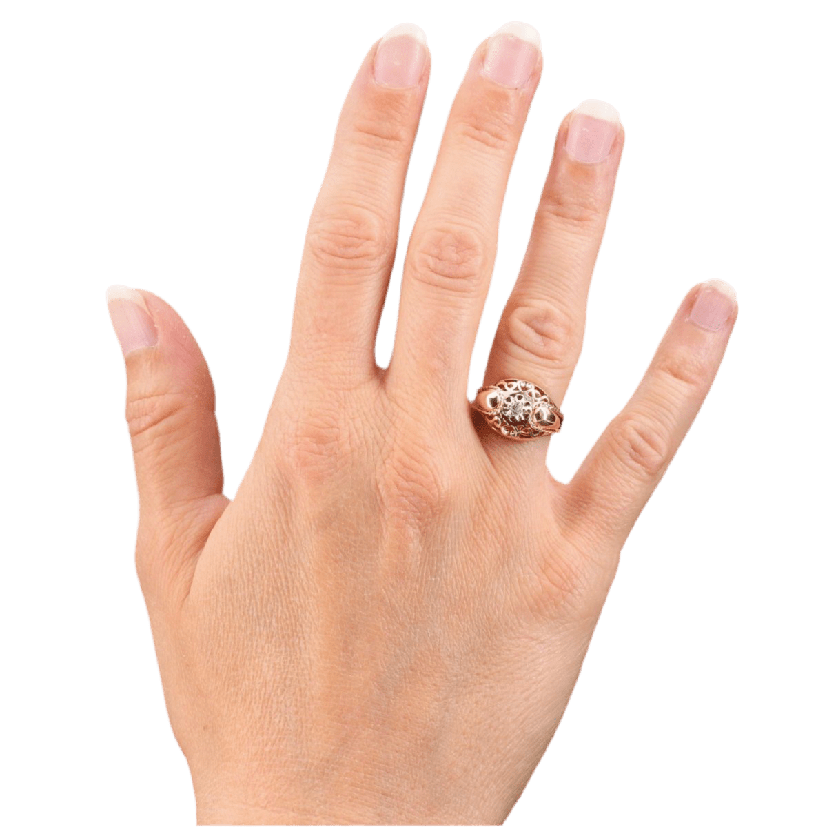 Bague Dôme en or rose et diamant - Castafiore