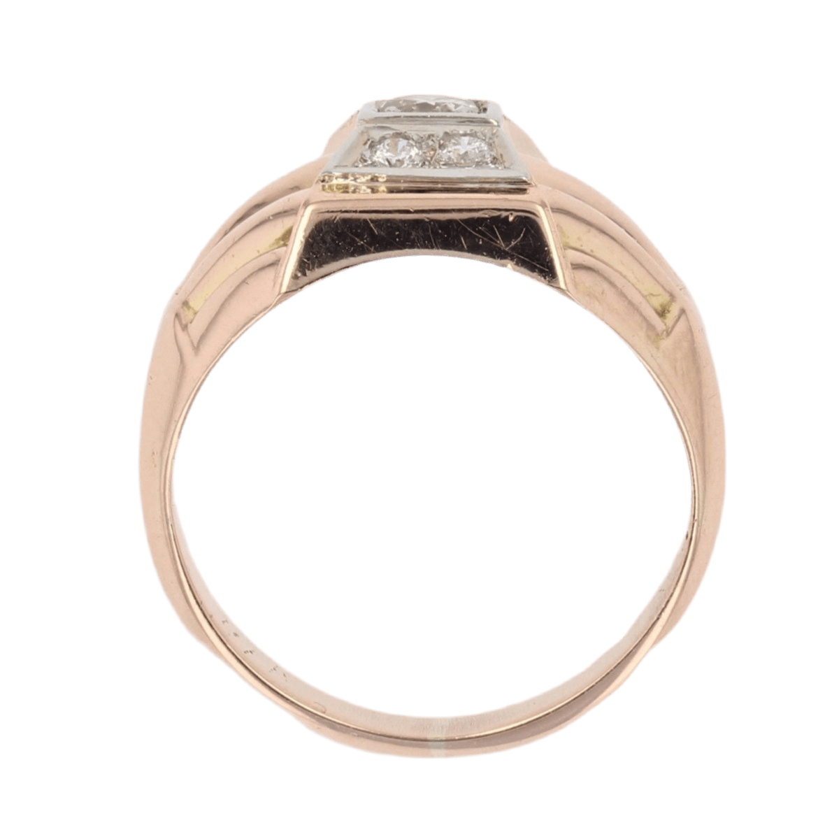 Bague Dôme en or rose et diamants - Castafiore