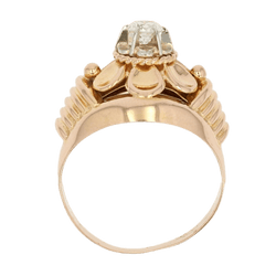 Bague Dôme en or rose et diamants - Castafiore