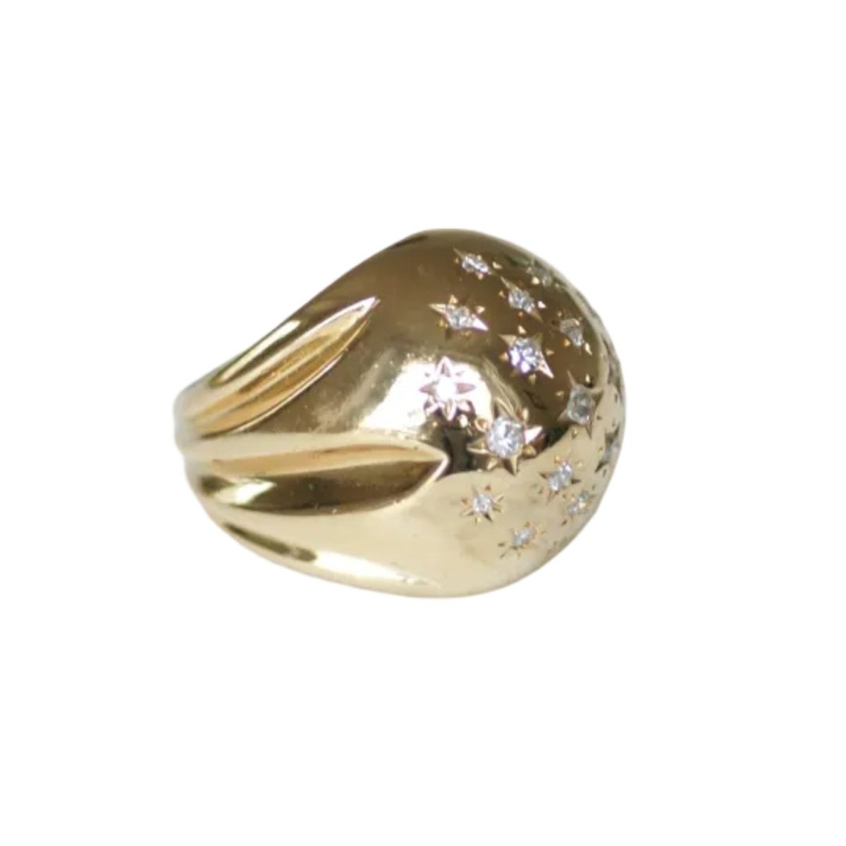Bague Dôme en or rose et diamants - Castafiore