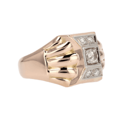 Bague Dôme en or rose et diamants - Castafiore